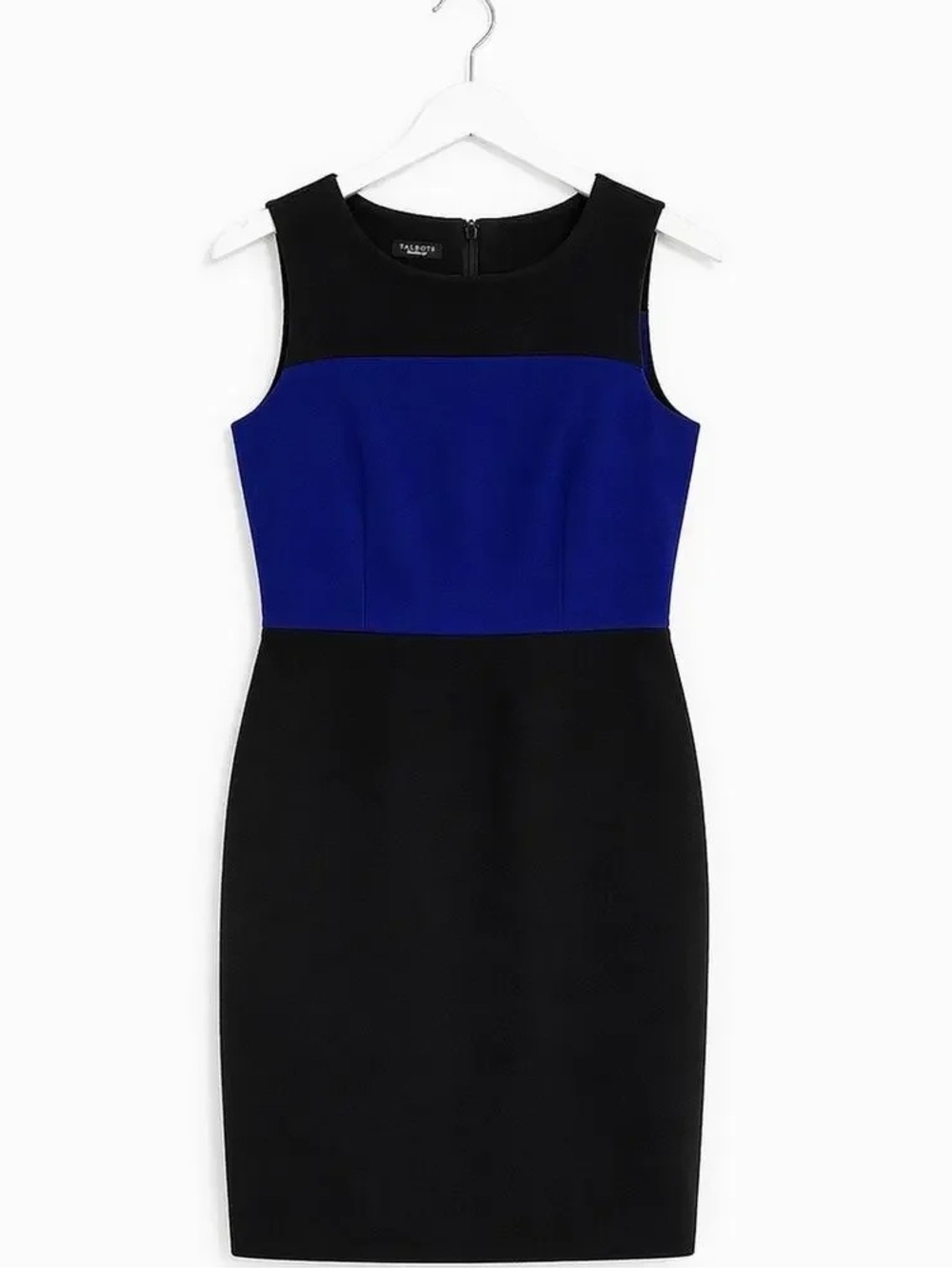 Talbots Royal Blue Sleeveless Sheath Wool Color-block Dress office layering